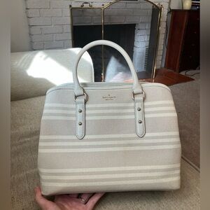 Kate spade white and beige larchmont purse